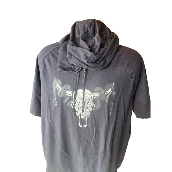 Under Armour Project Rock Hoodie Men XXL Bull Skull Graphic Short Sleeve Loose - Picture 7 of 16